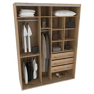 Шкаф-купе ХG180.60-2, профиль INTEGRO, фасад МДФ/зеркало серебро