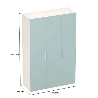 Шкаф двухдверный с фальш-стенкой и раздвижжными дверьми LG205 L/R