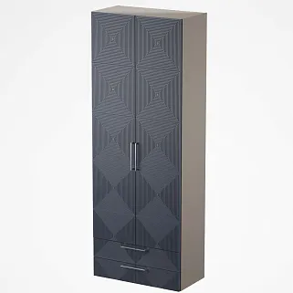 Шкаф 2 дверный с ящиками, фрезерованные фасады в эмали LE-211.44