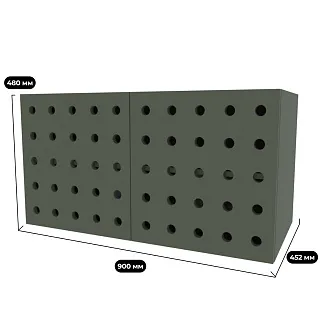 Антресоль LE402.1 над столом LE402, фасады в эмали L/R