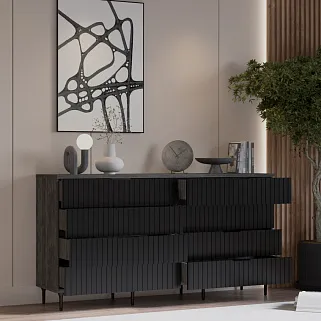 Комод, фрезерованные фасады в эмали LE728.45