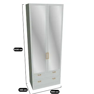 Шкаф двухдверный с ящиками с зеркалом A211.44Z