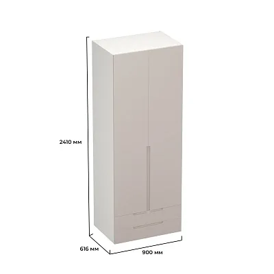 Шкаф 2 дверный с ящиками, фасады в эмали LE211.60