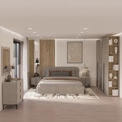 Тумба прикроватная мягкая, стекло прозрачное, ножки черные GRACE752