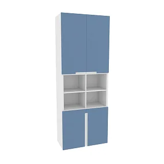 Шкаф книжный с нишей, фасады в эмали LE216