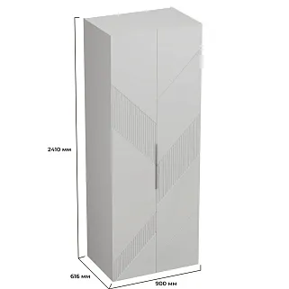 Шкаф 2 дверный, фрезерованные фасады в эмали LE-210.60-4