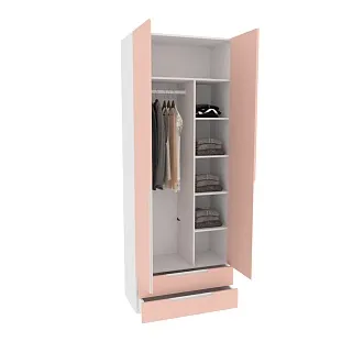 Шкаф двухдверный с ящиками, фасады в эмали LE211.44