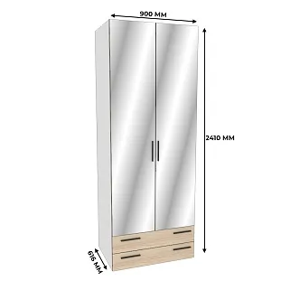 Шкаф двустворчатый с ящиками и с зеркалом L-211.60Z