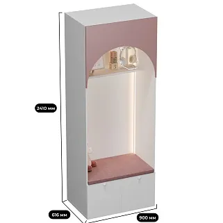 Секция с нишей с ящиками, с мягким сидением и подсветкой LG434.60