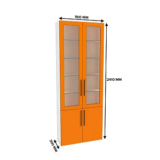 Шкаф книжный со стеклом L240 с подсветкой