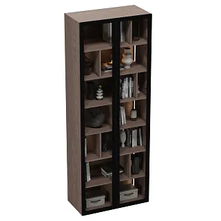 Шкаф-стеллаж со стеклянными фасадами с подсветкой R212