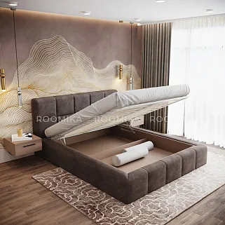 Кровать двуспальная мягкая QUADRO-soft  с подъемным механизмом, 140x200