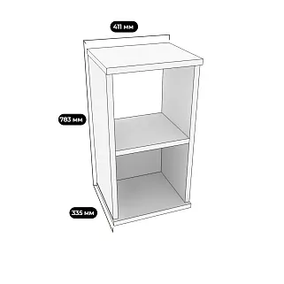 Cтеллаж сквозной книжный на 2 ниши E802