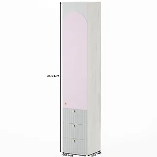 Шкаф однодверный с ящиками, фасады в эмали LE223