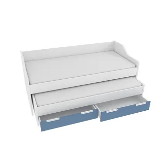 Кровать с выдвижным спальным местом, фасады в эмали LE910, 90x200