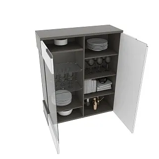 Шкаф напольный с подсветкой, фасады в эмали LE202 L/R