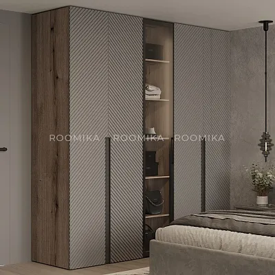 Шкаф 2 дверный, фрезерованные фасады в эмали LE210.60-4