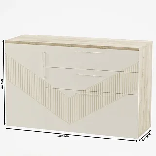 Комод с фрезерованными фасадами в эмали LE-706 L/R