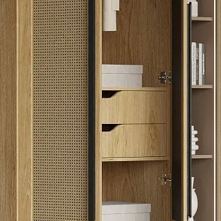 Шкафная группа, фасады натуральный ротанг Lazio 17