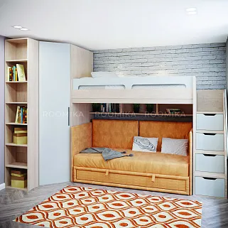 Кровать-чердак E977, 90x200 L/R