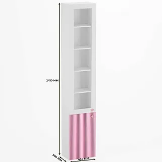 Шкаф книжный со стеклом, фасады в эмали LE241