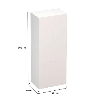 Шкаф двухдверный с фальш стенкой, фасады в эмали LE212