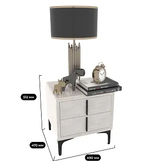 Тумба прикроватная мягкая, стекло прозрачное, ножки черные GRACE752