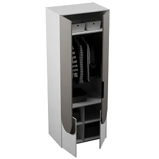 Шкаф для одежды, фрезерованные фасады в эмали LЕ252.60-2