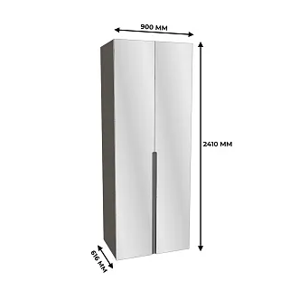 Шкаф 2 дверный с зеркалом, фасады в эмали LE-210.60-4Z