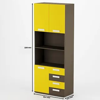 Шкаф двухдверный, фасад комбинированный E213 L/R