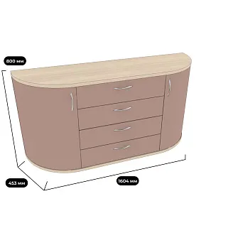 Комод радиусный на 1600 мм P746