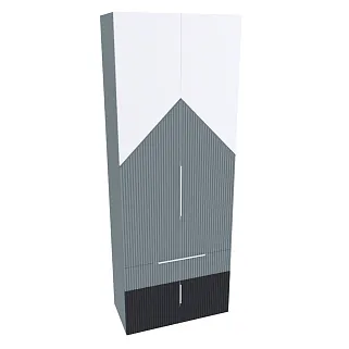 Шкаф, фрезерованные фасады в эмали LE235.44