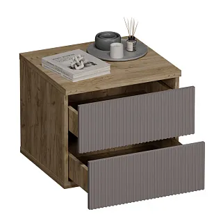 Тумба прикроватная 2 ящика, фрезерованные фасады в эмали LE-701