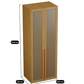 Шкаф двустворчатый, фасады натуральный ротанг L210.60-3