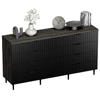 Комод, фрезерованные фасады в эмали LE728.45