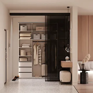 Перегородка для зонирования, стекло Титан GRACE 2