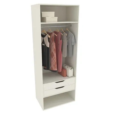 Шкаф 2 дверный, фрезерованные фасады в эмали LE210.60-3