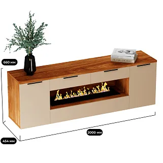 Тумба ТВ напольная с электрокамином L550.450