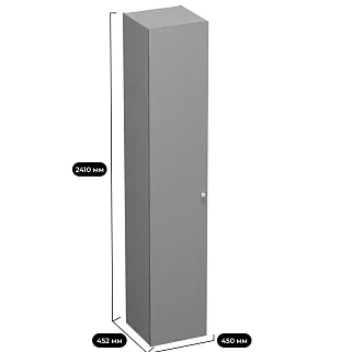 Шкаф однодверный со полками узкий, фасады в эмали LE220.44-4