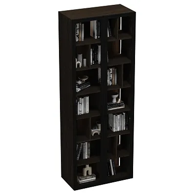 Шкаф-стеллаж со стеклянными фасадами с подсветкой R212