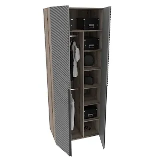 Шкаф 2 дверный, фрезерованные фасады в эмали LE-210.60-4