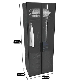 Шкаф для спальни с четырьмя ящиками и штангой с подсветкой R210.60-3