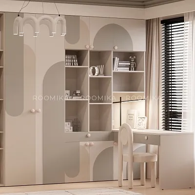 Ниша с рабочей зоной, фрезерованные фасады в эмали LE425 L/R