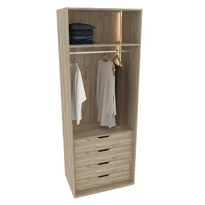 Шкаф для спальни с четырьмя ящиками и штангой с подсветкой R210.60-3