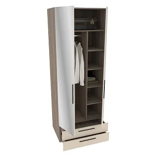 Шкаф двустворчатый с ящиками и с зеркалом L-211.60Z