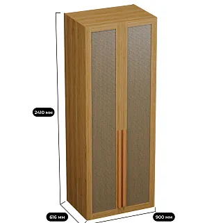 Шкаф двустворчатый, фасады натуральный ротанг  L210.60-4