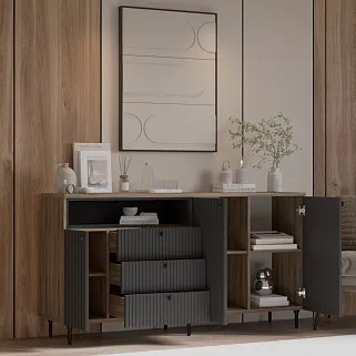 Комод, фрезерованные фасады в эмали LE729