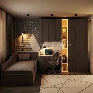 Шкаф двухдверный узкий с фрезерованными фасадами LE210.44-4