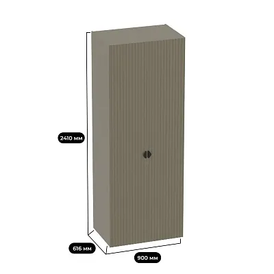 Шкаф 2 дверный, фрезерованные фасады в эмали LE210.60-2