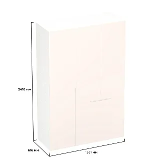 Шкаф двухдверный с фальш-стенкой и раздвижжными дверьми, фасады в эмали LE205 L/R